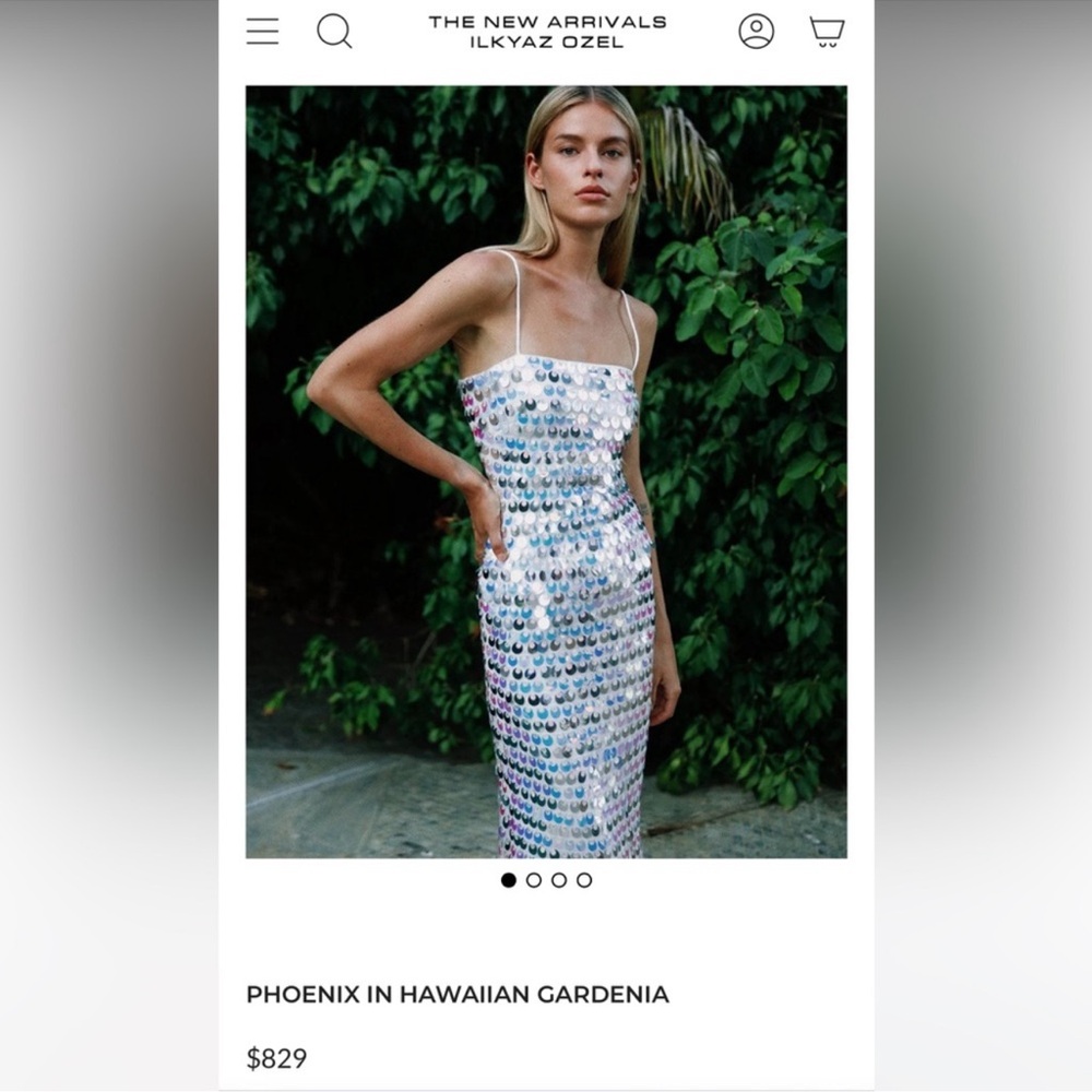 NEW ARRIVALS ILKYAZ OZEL PHOENIX IN HAWAIIAN GARDENIA dress